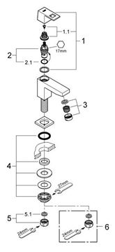 GROHE EUROCUBE umyvadlová stojánková baterie, chrom 23137000 Obrázek - fotka