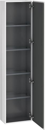 DURAVIT L-CUBE vysoká skříňka 40x24,3x176 cm, 1 dvířka, panty vpravo, Push-open, lesklá bílá LC1170R2222 Obrázek - fotka