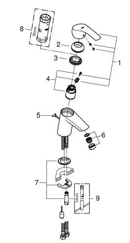 GROHE EUROSMART umyvadlová stojánková baterie, chrom 33188002 Obrázek - fotka