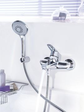GROHE EURODISC COSMOPOLITAN vanová nástěnná baterie, s přepínačem, se sprchovou soupravou, chrom 33395002 Obrázek - fotka