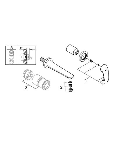 GROHE EUROSTYLE umyvadlová podomítková baterie, chrom 29097003 Obrázek - fotka