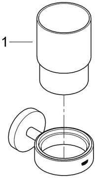 GROHE ESSENTIALS nástěnný pohárek, sklo, chrom 40447001 Obrázek - fotka