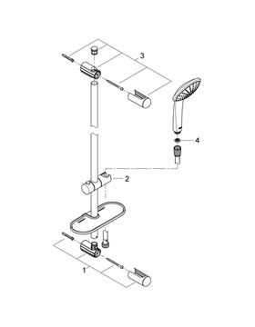 GROHE EUPHORIA 110 MONO sprchová souprava 4-dílná, ruční sprcha pr. 115 mm, tyč, hadice, polička, chrom 27266001 Obrázek - fotka