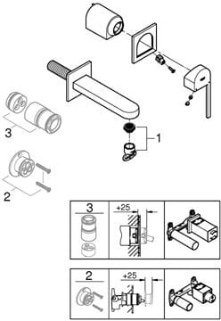 GROHE PLUS umyvadlová podomítková baterie, chrom 29306003 Obrázek - fotka