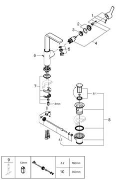 GROHE LINEARE umyvadlová stojánková baterie, s odtokouvou soupravou, chrom 23296001 Obrázek - fotka
