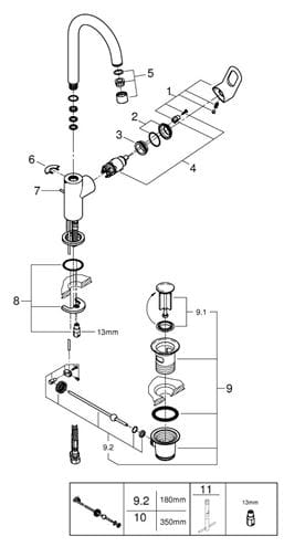 GROHE BAULOOP umyvadlová stojánková baterie, s odtokovou soupravou, chrom 23763000 Obrázek - fotka