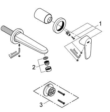 GROHE EURODISC COSMOPOLITAN umyvadlová podomítková baterie, chrom 19573002 Obrázek - fotka