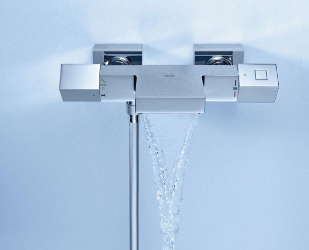 GROHE GROHTHERM CUBE vanová nástěnná termostatická baterie, s přepínačem, chrom 34497000 Obrázek - fotka