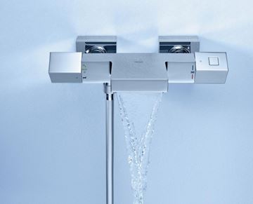 GROHE GROHTHERM CUBE vanová nástěnná termostatická baterie, s přepínačem, chrom 34497000 Obrázek - fotka