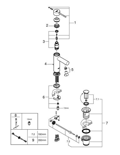 GROHE ESSENCE NEW umyvadlová stojánková baterie, s odtokovou soupravou, chrom 32898001 Obrázek - fotka