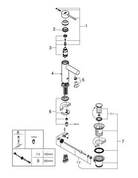 GROHE ESSENCE NEW umyvadlová stojánková baterie, s odtokovou soupravou, chrom 32898001 Obrázek - fotka