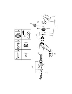 GROHE EURODISC COSMOPOLITAN umyvadlová stojánková baterie, chrom 23449002 Obrázek - fotka