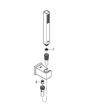 GROHE EUPHORIA CUBE STICK sprchová souprava 3-dílná, ruční sprcha 216 mm, hadice, držák, Water Saving, chrom 26405000 Obrázek - fotka