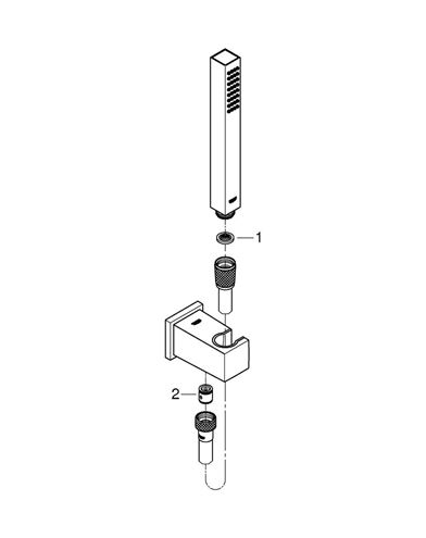 GROHE EUPHORIA CUBE STICK sprchová souprava 3-dílná, ruční sprcha 216 mm, hadice, držák, Water Saving, chrom 26405000 Obrázek - fotka