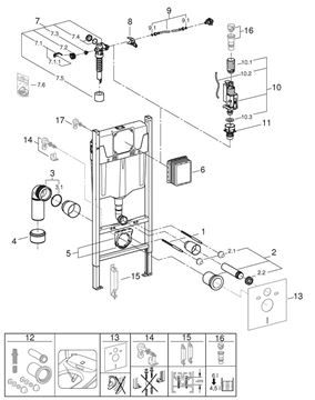 GROHE RAPID SL PROJECT montážní prvek pro WC 113 cm, se splachovací nádržkou 38840000 Obrázek - fotka