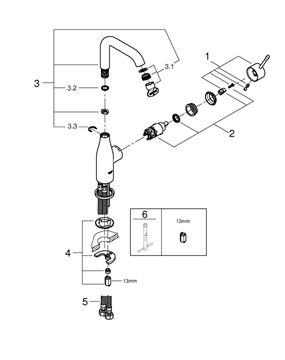 GROHE ESSENCE umyvadlová stojánková baterie, chrom 23541001 Obrázek - fotka