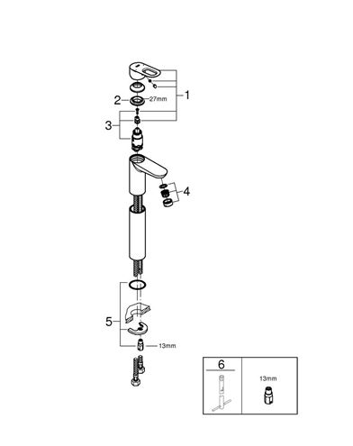 GROHE BAULOOP umyvadlová stojánková baterie, chrom 23764000 Obrázek - fotka