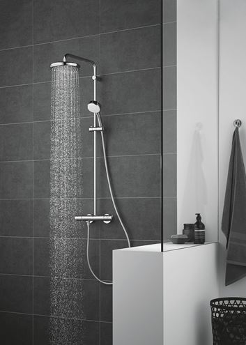 GROHE TEMPESTA COSMOPOLITAN 210 sprchový set s termostatickou baterií, horní sprcha, ruční sprcha se 2 proudy, tyč, hadice, chrom 27922001 Obrázek - fotka
