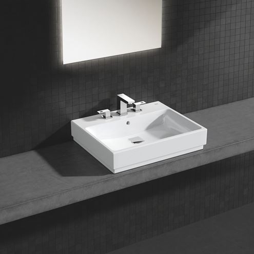GROHE CUBE CERAMIC umyvadlo na desku 60 cm, s otvorem pro baterii a přepadem, PureGuard 3947700H Obrázek - fotka