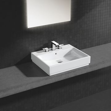 GROHE CUBE CERAMIC umyvadlo na desku 60 cm, s otvorem pro baterii a přepadem, PureGuard 3947700H Obrázek - fotka