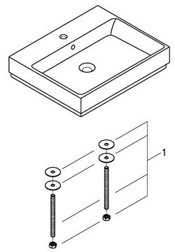 GROHE CUBE CERAMIC umyvadlo na desku 60 cm, s otvorem pro baterii a přepadem, PureGuard 3947700H Obrázek - fotka