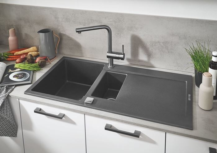 GROHE MINTA dřezová baterie, s vytahovací sprškou, supersteel 32168DC0 Obrázek - fotka