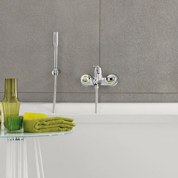 GROHE EUROSMART COSMOPOLITAN vanová nástěnná baterie, s přepínačem, se sprchovou soupravou, chrom 32832000 Obrázek - fotka