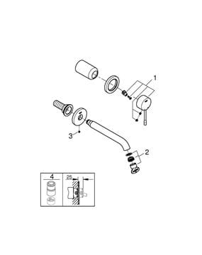 GROHE ESSENCE NEW umyvadlová podomítková baterie, chrom 19408001 Obrázek - fotka