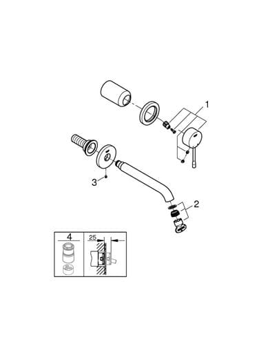 GROHE ESSENCE NEW umyvadlová podomítková baterie, chrom 19408001 Obrázek - fotka