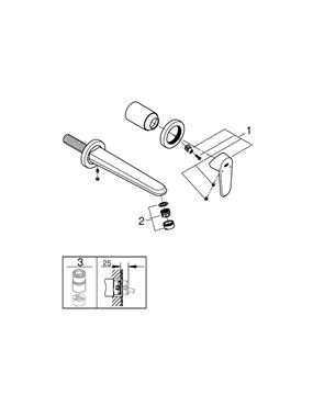 GROHE EURODISC COSMOPOLITAN umyvadlová podomítková baterie, chrom 19974002 Obrázek - fotka