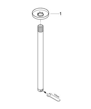 GROHE RAINSHOWER sprchové rameno 292 mm, stropní, chrom 28497000 Obrázek - fotka