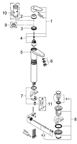 GROHE EURODISC COSMOPOLITAN umyvadlová stojánková baterie, s odtokovou soupravou, chrom 23055002 Obrázek - fotka