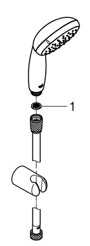 GROHE NEW TEMPESTA 100 sprchová souprava 3-dílná, ruční sprcha pr. 100 mm, 2 proudy, hadice, držák, Water Saving, chrom 26164001 Obrázek - fotka