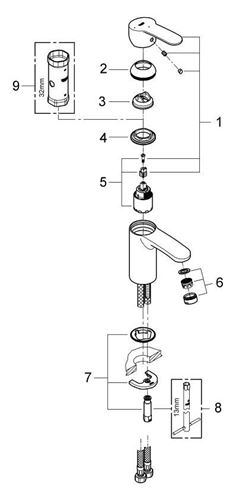GROHE EUROSTYLE COSMOPOLITAN umyvadlová stojánková baterie, studený start, chrom 2337320E Obrázek - fotka