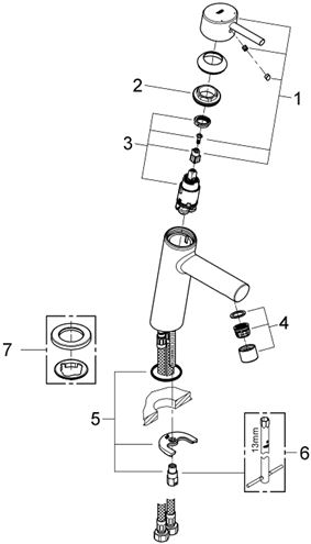 GROHE CONCETTO umyvadlová stojánková baterie, chrom 23451001 Obrázek - fotka
