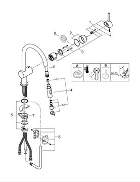 GROHE MINTA dřezová baterie, s vytahovací sprškou, chrom 32321002 Obrázek - fotka