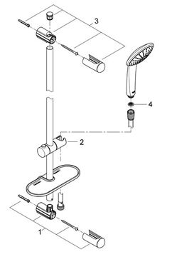 GROHE EUPHORIA 110 MONO sprchová souprava 4-dílná, ruční sprcha pr. 110 mm, tyč, hadice, polička, Water Saving, chrom 2726600E Obrázek - fotka