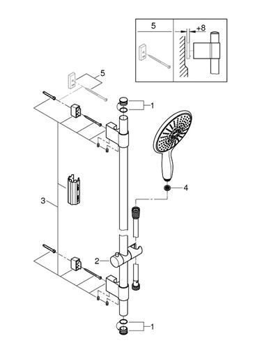 GROHE NEW TEMPESTA COSMOPOLITAN 100 sprchová souprava 3-dílná, ruční sprcha pr. 100 mm, 3 proudy, tyč, hadice, Water Saving, chrom 27579002 Obrázek - fotka