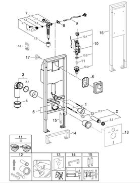 GROHE RAPID SL montážní prvek pro WC 113 cm, se splachovací nádržkou 38675001 Obrázek - fotka