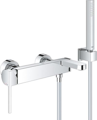 GROHE PLUS vanová nástěnná baterie, s přepínačem, se sprchovou soupravou, chrom 33547003 Obrázek - Hlavní obrázek