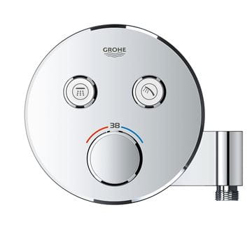 GROHE GROHTHERM SMARTCONTROL podomítková termostatická baterie, pro 2 spotřebiče, s připojením pro hadici a s držákem, Water Saving, chrom 29120000 Obrázek - fotka