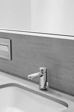 GROHE EUROSMART COSMOPOLITAN T umyvadlová stojánková baterie, s regulací teploty, samouzavírací, chrom 36317000 Obrázek - fotka