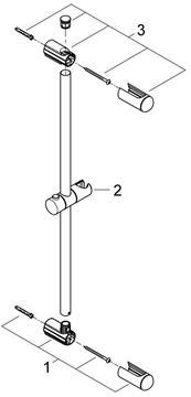GROHE EUPHORIA sprchová tyč 620 mm s držákem ruční sprchy, chrom 27499000 Obrázek - fotka