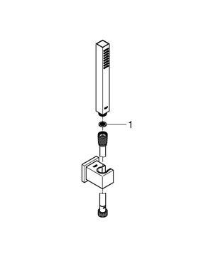 GROHE EUPHORIA CUBE STICK sprchová souprava 3-dílná, ruční sprcha 216 mm, hadice, držák, chrom 27702000 Obrázek - fotka