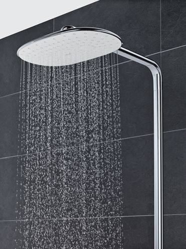 GROHE RAINSHOWER SYSTEM SMARTCONTROL MONO 360 sprchový set s termostatickou baterií, horní sprcha, ruční sprcha se 4 proudy, tyč, hadice, měsíční bílá/chrom 26361LS0 Obrázek - fotka