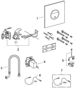GROHE VERIS ONDUS DIGITECTURE LIGHT ovládací tlačítko pro dvě splachování, senzorové, s podsvícením, napájení ze sítě, sklo, měsíční bílá 38915LS0 Obrázek - fotka