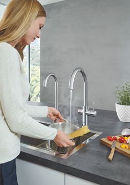 GROHE BLUE HOME dřezová elektronická baterie Mono, s filtračním a chladícím zařízením, Bluetooth, pro jednu vodu, napájení ze sítě, chrom 31498001 Obrázek - fotka
