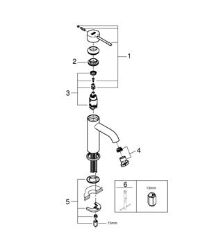 GROHE ESSENCE NEW umyvadlová stojánková baterie, kartáčovaný hard graphite 23590AL1 Obrázek - fotka