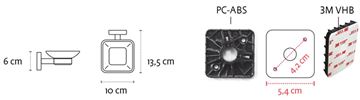 CONCEPT 150 mýdlenka, nástěnná, sklo, nerez ocel SLZD 63-PT Technický nákres