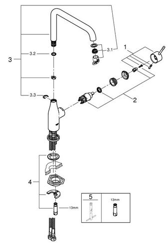 GROHE ESSENCE NEW dřezová baterie, chrom 30269000 Obrázek - fotka